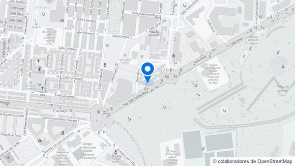 Mapa: oficina de Vivenzia Home en la avenida Carlos Marx, 16, frente al Parque Amate